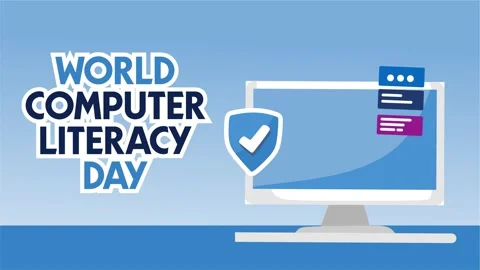 World computer literacy day for better computer usage skills Video stock 333955555