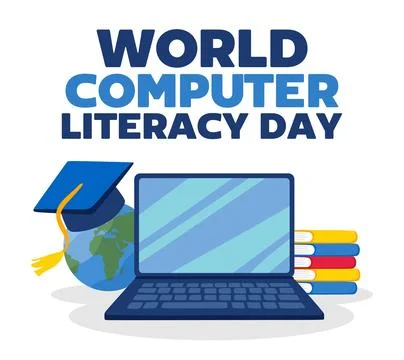 World computer literacy day for better computer literacy Stock Illustration
