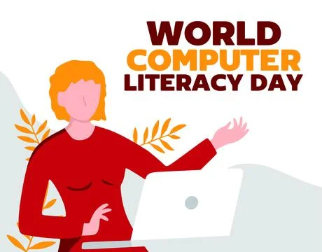 World computer literacy day for better computer literacy Stock Illustration