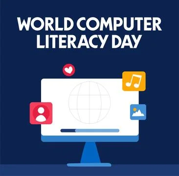 World computer literacy day for better computer literacy イラスト素材