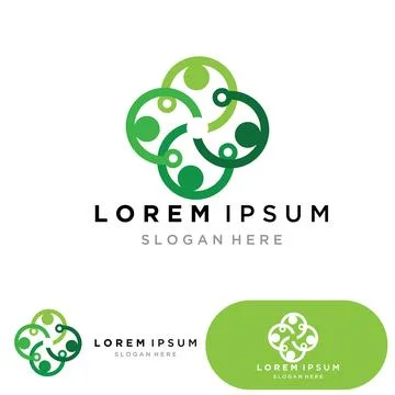 World comunity logo with people and globe illustration design vector. Stock-Illustration