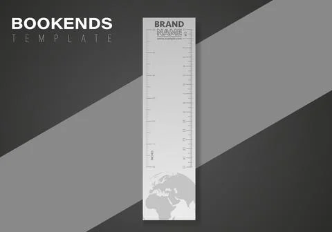 World Concept Vertical vector bookmarks design template with ruller Stock Illustration