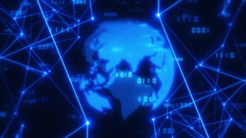 World connection with computer communication network. Globalization technology Stock Footage 277959800