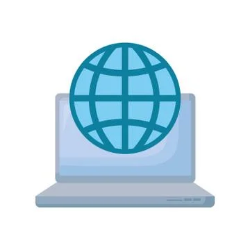 World connection laptop computer Stock Illustration