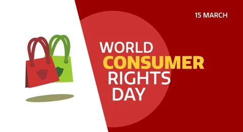World Consumer Rights Day. Background template design with typographic text.. Stock Illustration