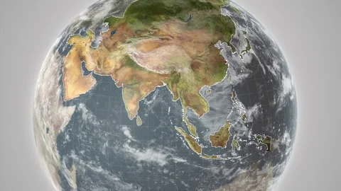 World Continent Map Asia Stock Footage 290026660