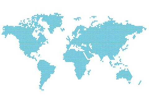 World Continents Map - Dots style vector illustration Stock Illustration