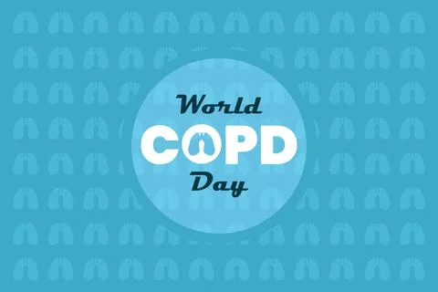 World COPD Day on blue background. Chronic Obstructive Pulmonary Disease Day Stock Illustration