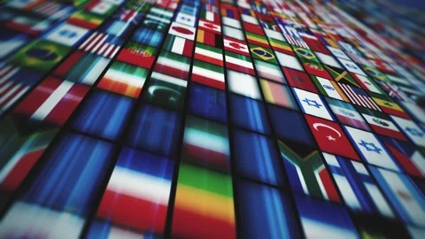 World Countries Flags Design Background Video stock 331302343