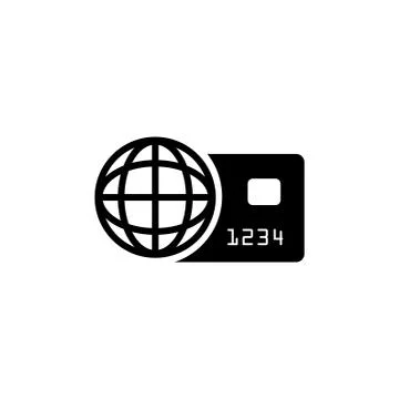 World Credit Card Flat Vector Icon Stock Illustration