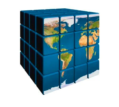 World in cubes Illustrazione stock