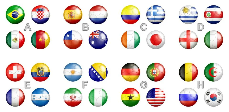 World cup 2014 groups Stock Illustration
