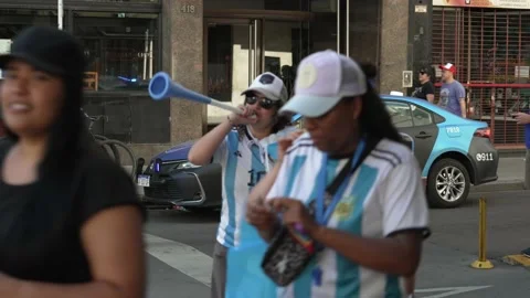 World Cup 2022 Buenos Aires Police during victory celebrations 2 Stock Footage 227544697