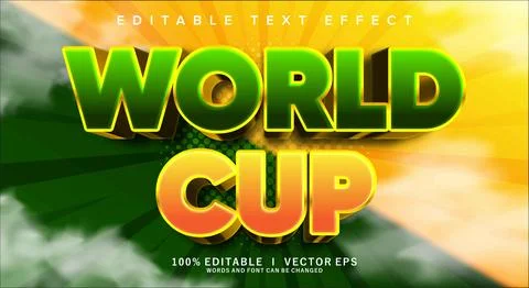 World cup 3d vector text effect with modern style design Stock Illustration