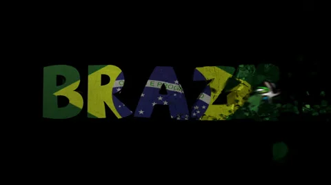 World Cup Brazil Text Shatter Transition Stock Footage 34956710