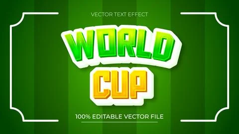 World Cup Editable Text Effect Style 3d Vector Modern Logotype Illustrazione stock