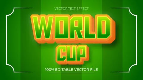 World Cup Editable Text Effect Style 3d Vector Modern Logotype Illustrazione stock