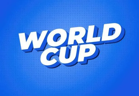 World cup logo with bold white text on blue background Stock Illustration