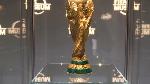 World Cup Original Trophy Stock Footage 200596888