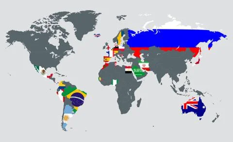 World Cup participating countries Stock Illustration