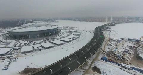 World Cup stadium construction in 2018 Stock Footage 72624969