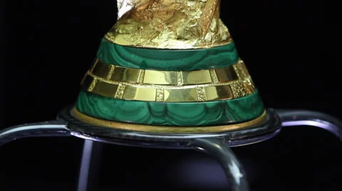 World Cup Trophy 2014 - the shot goes from the bottom to the top Stock Footage 35972155