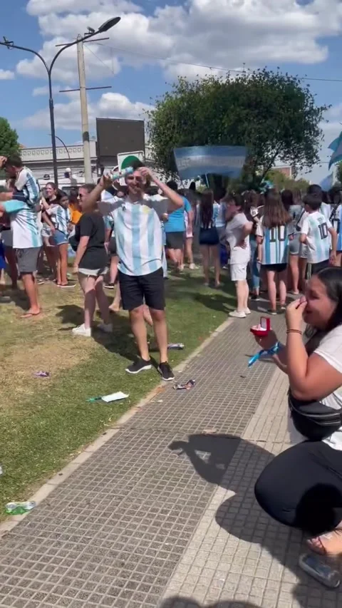 World Cup Win Proposal, Chacabuco, Buenos Aires, Argentina - 18 Dec 2022 Stock Footage 241835909