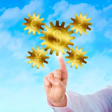 World Currencies Interlocking With The Dollar Stock Illustration