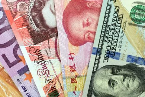 World currency - banknotes Stock Photos