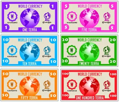 World currency Stock Illustration
