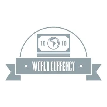 World currency logo, simple gray style Stock Illustration
