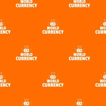 World currency pattern vector orange Stock Illustration