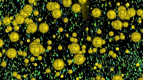 World currency star big with alpha Video stock 10787356