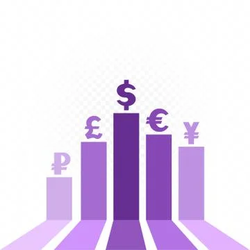 World currency value chart Stock Illustration