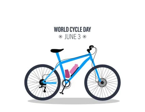 World cycle day 3rd June vector illustration colorful bike Stock Illustration