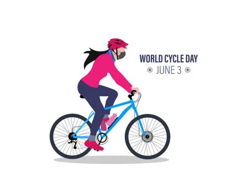 World cycle day 3rd June vector illustration colorful bike 스톡 일러스트