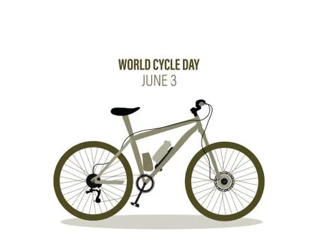 World cycle day 3rd June vector illustration colorful bike Illustrazione stock