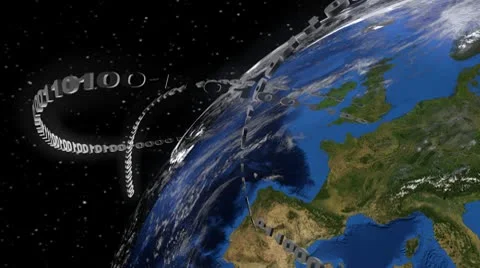World data connections zoom out Stock Footage