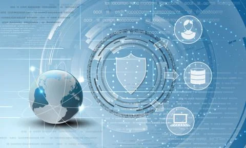 World data protection abstract background Stock Illustration