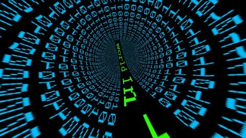 World in data tunnel Stockillustratie