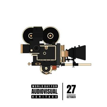 World Day for Audio Visual Heritage Stock Illustration