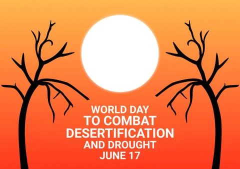 World Day to Combat Desertification and Drought Illustrazione stock
