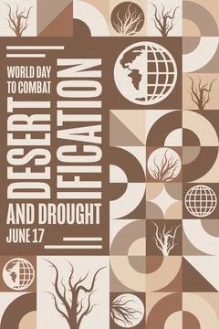 World Day to Combat Desertification and Drought. June 17. Holiday concept Stock Illustration