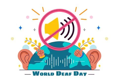 World Day of the Deaf Vector Illustration on September 26 to Raise Awarenes.. Stock Illustration
