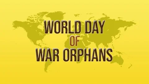 World Day of War Orphans with world map ... | Stock Video | Pond5
