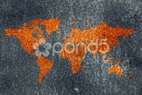 World decay metal map corrosion texture Stock Photos