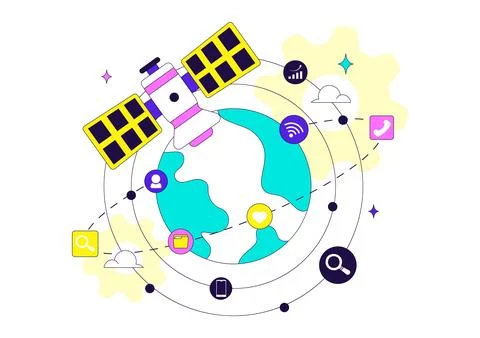 World Development Information Day Illustration Featuring Global Digital Com.. Stock Illustration