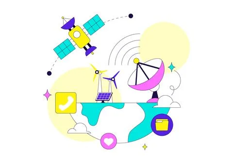 World Development Information Day Illustration Featuring Global Digital Com.. Stock Illustration