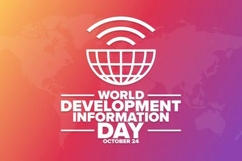 World Development Information Day. October 24. Holiday concept. Template for Illustrazione stock