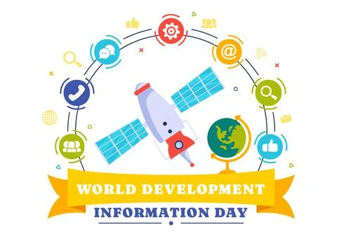 World Development Information Day Vector Illustration on October 24th with .. Illustrazione stock